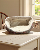 Binnenkant van de Blossom Bag met voering en leren schouderriem