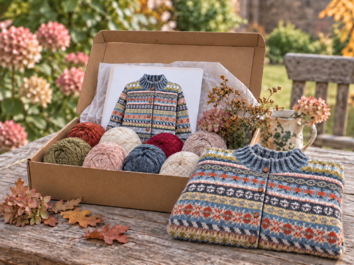 Breipakket met eigen Fair Isle-vest van Woolbarn Design