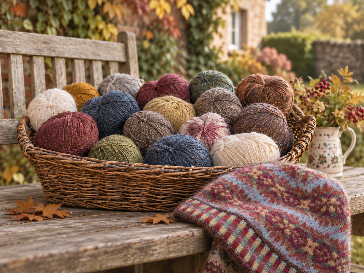 Mand met wol en eigen Fair Isle-breiwerk van Woolbarn Design